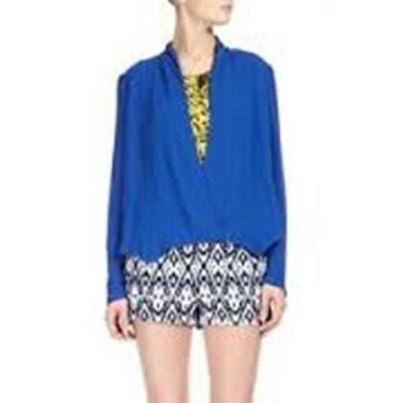 W118 by Walter Baker Draped JACKET  Pocket Cardigan ROYAL BLUE W3726 M $178 - Picture 1 of 1